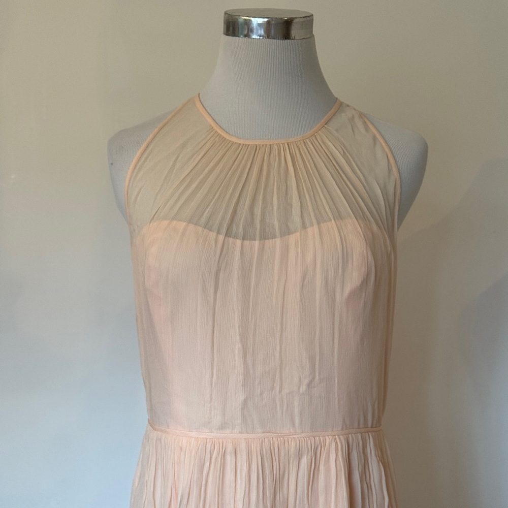 J. Crew Megan Dress 10 $365 NWT Silk Chiffon Soft Peach - Picture 5 of 6